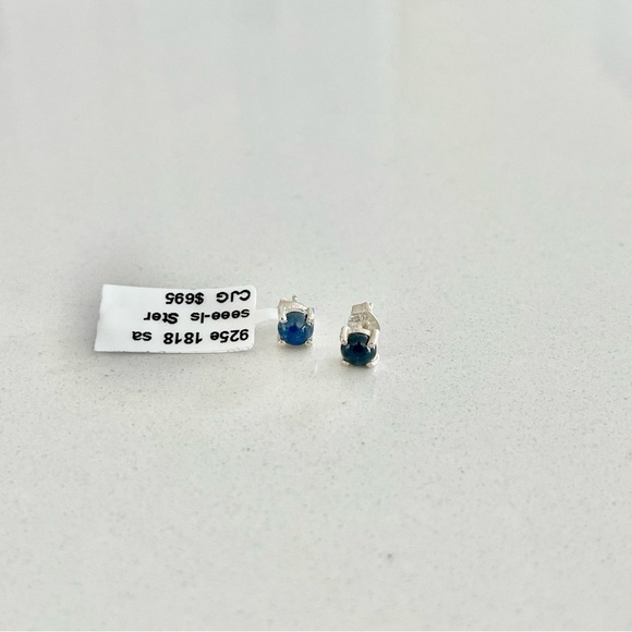 Sterling silver 925 sapphire earrings New with tags - Picture 8 of 10
